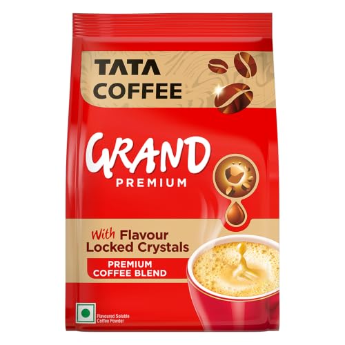 Tata Premium Instant Coffee, 90g/100g Pouch, 100% Pure Coffee, Wi...