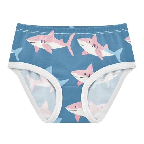 Wusikd Sharks Girls' Underwear Cotton Blue Girls Briefs Soft Toddler Underwear 2T