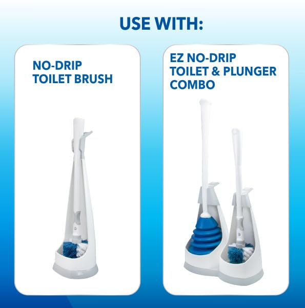Image of Unger Toilet Brush Replacement Heads, 2 Pack, Bathroom Cleaning Supplies, Hygienic and Durable Scrubber with Non-Scratch Bristles, Scrub Hard-to-Reach Areas