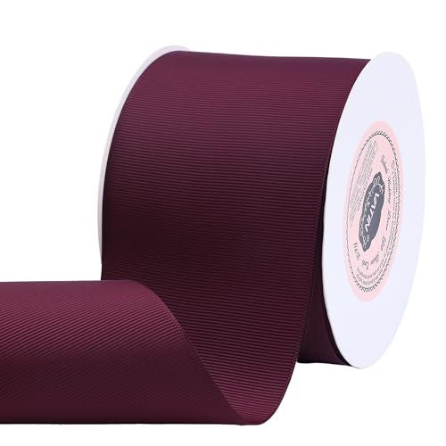 VATIN Wine Grosgrain Ribbon 3 Inch x 10 Yards for Gift Wrapping