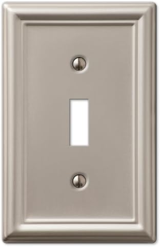Amerelle Chelsea Brushed Nickel 1 gang Stamped Steel Toggle Wall Plate 1 pk