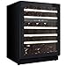 iomabe IOW51DDBBBG Vinoteca con Iluminación Interior LED, 51 Botellas, Nevera para Vinos 2 Zonas Temperatura 5-12°C y 12-22°C