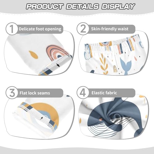 Bolaz Toddler Girls Leggings Printed Yoga Pants Leggings Rainbow Blue Whale for Kids3