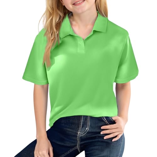 Girls Short Sleeve Shirt School Uniform Lightweight Classic Top Casual Tee