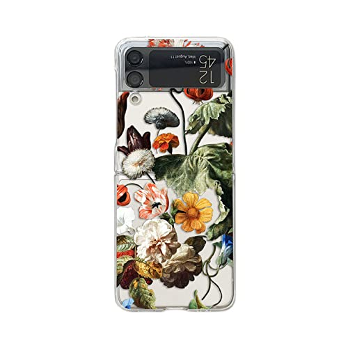 Coque Samsung Z Flip 3 antichoc rigide PC transparente fleurie