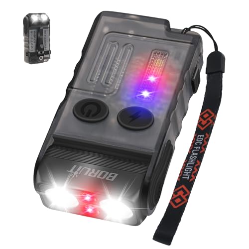 BORUIT V20 Mini Taschenlampen, 180° Drehbar Taschenlampe, 110dB Buzzer Alarm, 1000 Lumen Super Hell mit 13 Modi, IP67 Wasserdicht, Magnetischer Schwanz, für Camping Wandern Notfa (schwarz) BORUIT V20 Mini Taschenlampen, 180° Drehbar Taschenlampe, 110dB Buzzer Alarm, 1000 Lumen Super Hell mit 13 Modi, IP67 Wasserdicht, Magnetischer Schwanz, für Camping Wandern Notfa (schwarz)