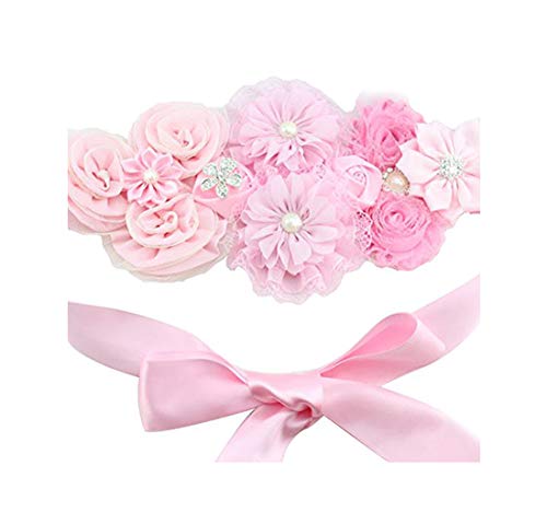 Floral Fall Chic Maternity sash Newborn Photo Prop Flower girls Bridal Rhinestone Belt