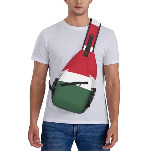 Mochila Unisex Bandera de Hungría Sling Ligera miniatura 7