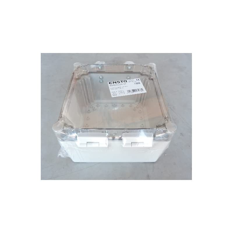 Caja impermeable policarbonato 200x200x132mm de pared gris con tapa transparente IP66 IK08 CUBO W