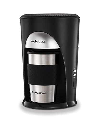 Morphy Richards Coffee On The Go Filter Coffee Machine 162740 Black and Brushed Stainless Steel Coffee Maker