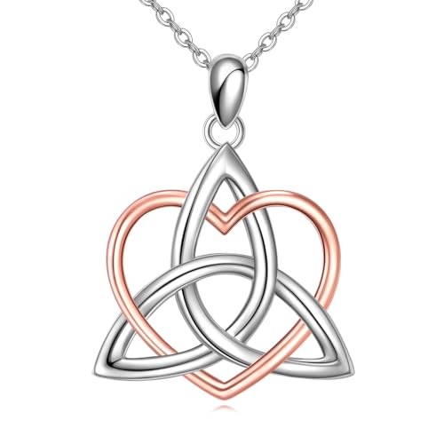 ONEFINITY Celtic Knot Necklace Sterling Silver Celtic Knot Pendant Necklace Irish Jewelry Gifts for Women