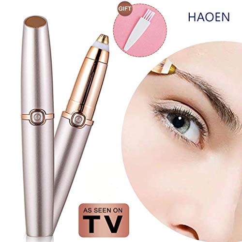Eyebrow Hair Remover, HAOEN Painless Electric Eyebrow Trimmer Epilator for Women, Portable Eyebrow Hair Removal Razor (gold)