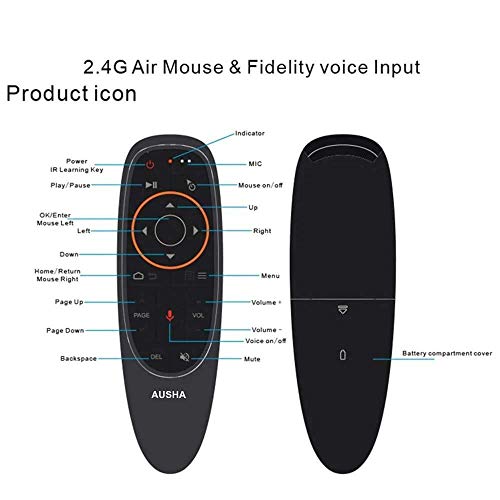 Image of Voice Air Mouse, Fly Mouse 2.4GHz Connection for Android TV Box, PC, Smart TV, Projector, HTPC, All-in-one PC