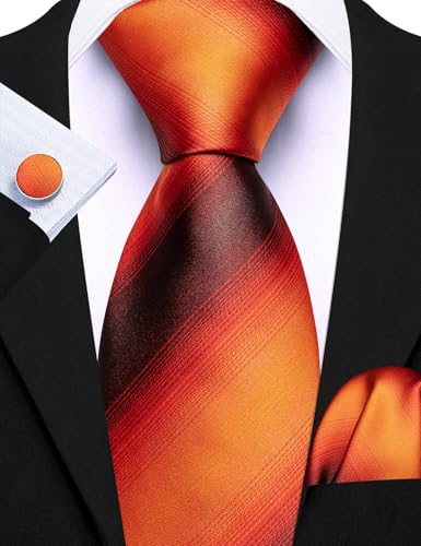 Image of Barry.Wang Men 6PCS Tie Silk Gift Necktie Clip Woven Tie Sets Party