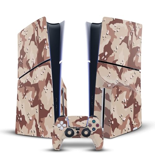 Vinyle autocollant de jeu camo marron anti-rayure pour PlayStation 5 PS5 Slim Disc Edition