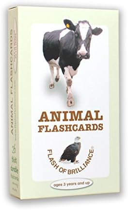 Flash of Brilliance Animal Flash Cards with Fun Facts and Spanish and French Translations for Each Animal