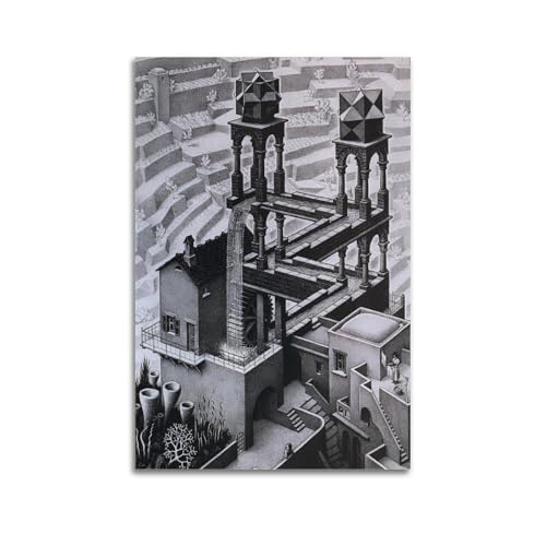 KANGZENG M. C. Escher Poster sur toile Motif cascade 40 x 60 cm