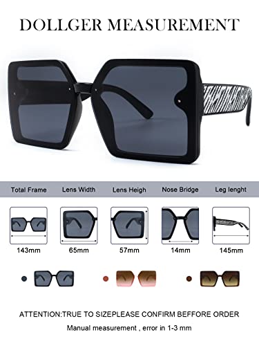 Dollger Oversized Square Sunglasses For Women Men, Fashion Vintage Big Frame Sun Glasses Trendy Large Shades Uv400 Protection #TOP2
