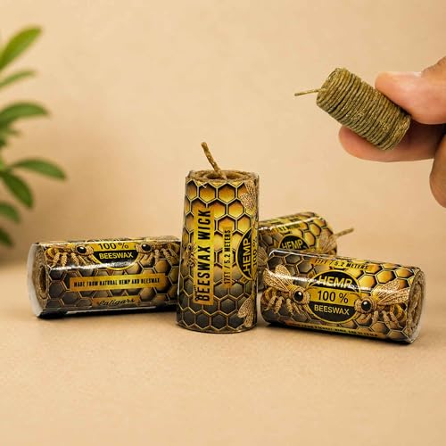 Cordón de fibra con cera de abejas natural - Rollo de mecha 15.5 ft, pack de 4 miniatura 5