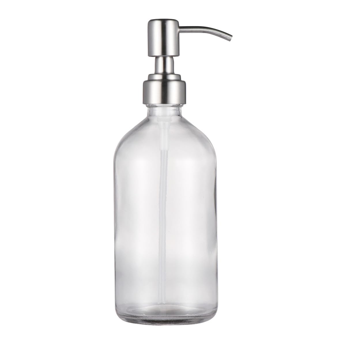 Botella dispensadora de vidrio para loción de 500ml rellenable con bomba
