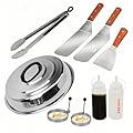 Onlyfire Professional BBQ Griddle Tool Kit Great for Grill Griddle Flat Top Cooking Camping, with One 12" Melting Dome, 9 pcs