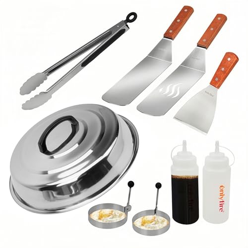 Onlyfire FPA-5117 Trousse à Outils pour Barbecue Professionnel pour Barbecue de Cuisson avec kit spatule et grattoir en Acier Inoxydable Ensemble d'outils,...