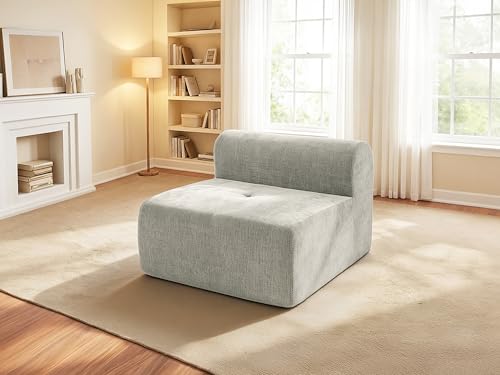 Image of 37 inch Oversized Boneless Couch, Comfort Cloud Sectional Couches for Living Room, Modular Sofa High Back & Extra Deep Seat, No Assembly, Soft Chenille Fabric (Light Grey, 37 inch-Single Seat)