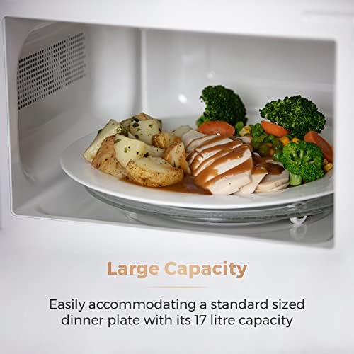 Tower T24029RG 17L Manual Microwave with 700W Power Output and 6 Power Levels, Black and Rose Gold