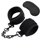 BDSMJOY Handschellen Sex Bett Plüsch & BDSM Augenbinde Augenmaske,Handcuffs BDSM Spielzeug Sex Bondageset Fessel Set Anfänger,BDSMs Spielzeug Hart,Fesseln Sex Set,Sexspielzeug für Paare Extrem Sex