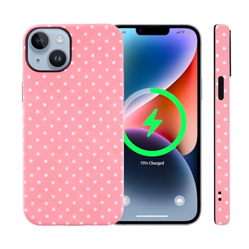 Coque iPhone 11 MagSafe PAKESI rose transparente à pois pour femme