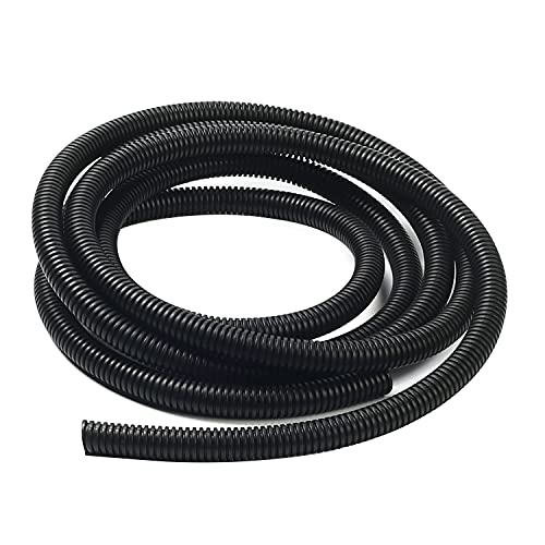 Othmro 1Pcs 0.47inch ID 9.84FT Electrical Conduit, Non-Split Wire Loom Tubing Corrugated Tube, Flexible Polyethylene Hose Cover for Home Outdoor Automotive Marine Wire Harness Wrap Cover Sleeve Black