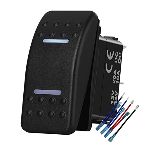 Image of White Led Rocker Switch with Wires 7Pin ON-Off-ON DPDT 12V 24V Toggle Switch for Car Marine Boat Lorry ARB NARVA Tracker Van