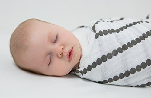 Image of SwaddleDesigns Cotton Muslin Swaddle Blankets, Set of 4, Receiving Blankets for Baby Boys & Girls, Best Shower Gift, 46x46 inches, Gold & Graphite
