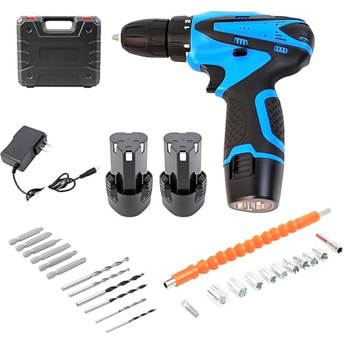Potente e Versatile:Il Trapano Avvitatore a Batteria 12V combina le funzioni di avvitatore a batteria, rendendolo ideale per lavori di fai da te e professionali. Con una velocità regolabile da 600 a 1300 giri/min, offre prestazioni ottimali su diversi materiali.