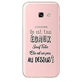 estuche ideal para regalo. ZOKKO - Carcasa para Samsung A3 2017 con Texto On EST All Igual, Excepto Tatie Elle es un Poco en la Parte Superior, Flexible Transparente y Tinta Negra