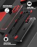 MobNano Ultra hybrydowe przezroczyste etui do iPhone 16 Pro, odporne na uderzenia, przezroczyste, odporne na wstrząsy, upadki, silikonowe etui na iPhone 16 Pro - Czarny/Czerwony