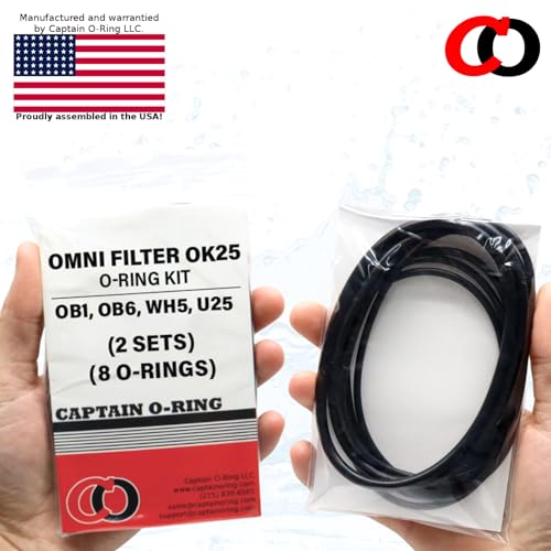 Captain O-Ring - Replacement OK25 O-Rings Compatible with OmniFilter OB1, WH5, U24, U25 Water Filter Housings (2 Sets, 8 O-Rings)