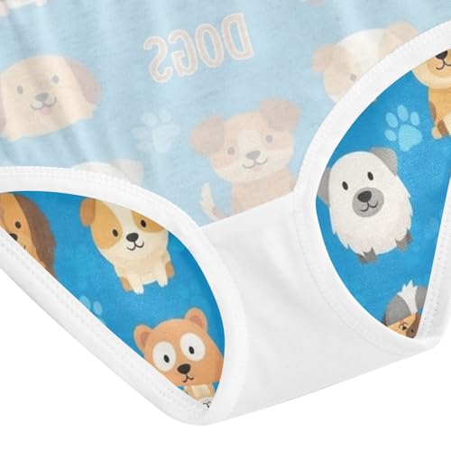 Cute Cartoon Dogs Blue Toddler Girls Panties, Girls Briefs, 2T–8 Years4