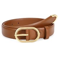 WHIPPY Women Leather Belts for Jeans Pants Fashion Ladies Casual Waist Belt with Gold Buckle