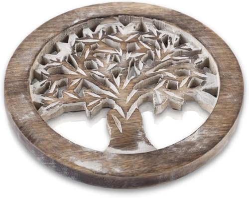 Handmade Wooden Trivet Hot Pad for Hot Dishes & Pots, Heat Resistant, 8 in by The Great Indian Bazaar - Used condition - Image 8