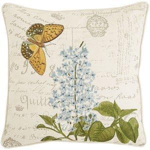 Pier 1 Imports Embroidered Flower & Butterfly Script Pillow Pillow Personalized 18x18 Inch Square Cotton Throw Pillow Case Decor Cushion Covers By NicholasArt