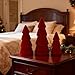 Joyhalo Tabletop Christmas Trees, Set of 3 Velvet Christmas Trees Indoor Xmas Decoration Centerpieces for Table, Mantel, Holiday, Party and Home Decor, Red