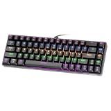 GOKOCO Teclado Mecânico com Fio 65% A1802, Gamer Switch Vermelho 68 Teclas, Iluminação RGB com 17 Modos, Hot-Swap, Teclas Anti-Ghosting Preto Black