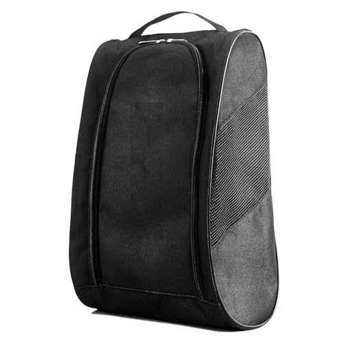 Golf Shoe Bag, Portable Sports Travel Shoe Carrier (Black)