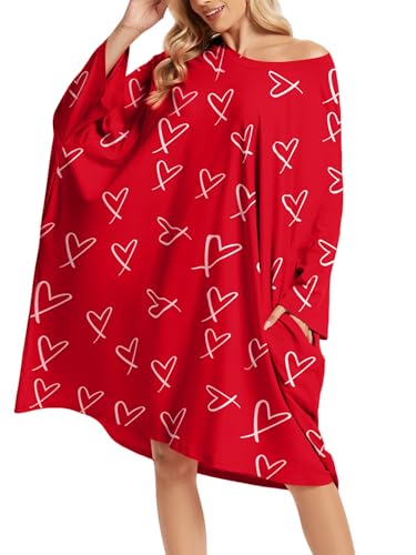 Image of CRIPOM Plus Size Moo Moos for Women Oversized Sleep Shirts for Women Oversized Nightgown with Pocket Fit S-5XL