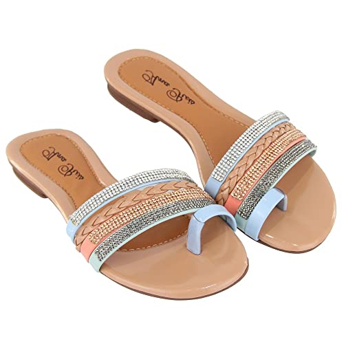 Sandália Rasteirinha Feminina Strass Diamante Confort