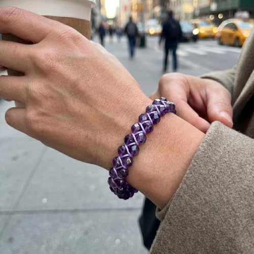 Pulsera Trenzada Doble Capa con Amatista Natural miniatura 3