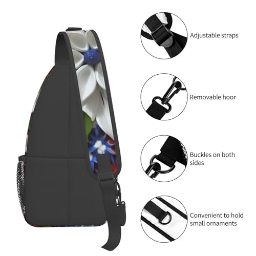 Bolso cruzado con diseño floral patriótico para hombre y mujer miniatura 5