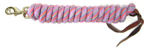 Lavender Lead Rope Hamilton Cowboy Braided Rope Lead, Multi-Weave Lavender, 5/8