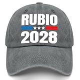 Marco Rubio 2028 President 48 Election Campaign Hats for Men Soft Washed Distressed Baseball Caps Light Grey